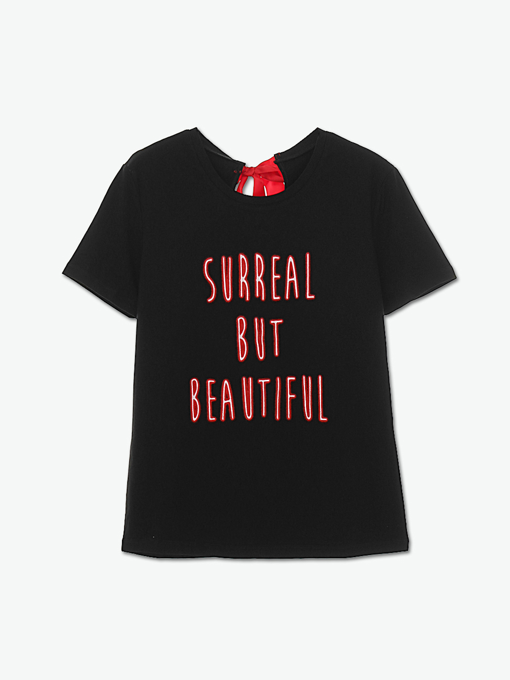 NeverMoredesign|女|NeverMoredesign 后绑带印花短Tee
