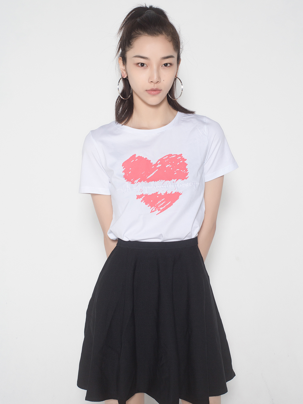 B+ by Beautyberry|女|短袖T恤|B+ by Beautyberry 心形印花短袖T恤