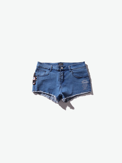 Mishka|男款|短裤|Mishka 图案刺绣牛仔短裤