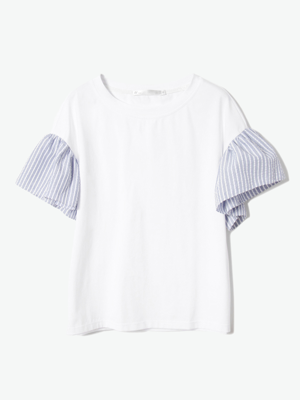 B+ by Beautyberry|女|B+ by Beautyberry 条纹拼接短袖T恤