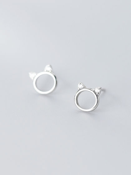 AliyaStore|男款|首饰|AliyaStore 镂空小猫头耳钉