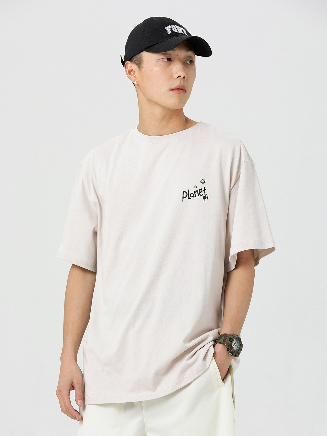 虾闹|男|女|虾闹 cityboy卡通印花落肩纯棉短袖T恤