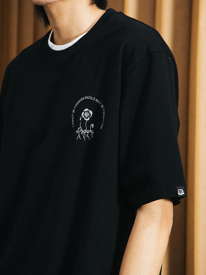 DAKYAM|达寅|男款|T恤|DAKYAM 筑梦师骷髅插画裂纹印花美式重磅短袖T恤