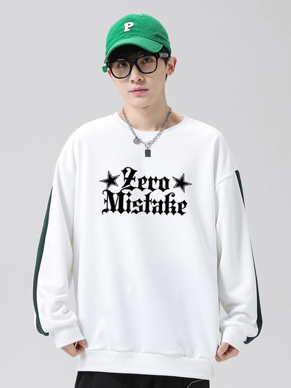 ZERO MISTAKE|没错|男款|卫衣|ZERO MISTAKE 宽松休闲字母印花圆领卫衣